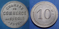 Algerie, Algeria 10 centimes Algérie, chambre de commerce de Bougie 1915 aluminium, LEC.238 TTB -