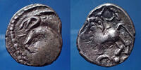 Lémovices drachme Lémovices ou denier avers et revers à gauche!,12x14mm, 1,87 grms, DT.3415 variante, TB+ Rare! -