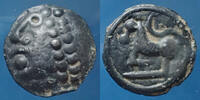 Sequani, Sequanes Potin Sequanes, Sequani à la grosse tête laurée de gros globules, cheval à gauche, 18mm, 5,11 grms, DT.3094 SUP Jolie exemplaire pour -