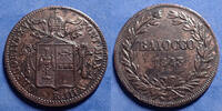 Vatican VATICAN, Gregorius XVI, Grégoire XVI, Baiocco 1843 R, Mont;205, 30mm, 10,08 grms, Patine marbrée TTB à SUP -