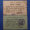 Bon pour marchandises 25 centimes Pantin, ville de Pantin, lot de 2 bons, 1x et 1x 50 centimes de marchandises,25 cmes état B et 50 cmes état TTB -