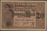 Mulhouse 20 mark Mulhouse, billet de 15.10.1918, zwanzig mark, N°03468, SPL -