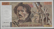 Billets de la cinquième République 100 Francs Eugène Delacroix 1988, L.128 / 272488, F.69 Neuf -