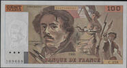 Billets de la cinquième République 100 Francs Eugène Delacroix 1995, C.258 / 109669, F.69 Ter/ 2a Neuf -