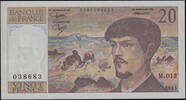 Billets de la cinquième République 20 Francs Debussy 1983, M.012 / 038683, F.66 Neuf -