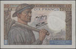 Billets Etat Français 10 francs Mineur 9.10.1941, billet, Z.4 / 73009, F.8/2 SPL -
