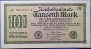 Allemagne, Deutschland, Weimar republik, Républiqu 1000 mark Weimar, Républik, République, banknote, billet de 15.09.1922, Neuf -