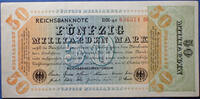 Allemagne, Deutschland, Weimar republik, Républiqu mark Weimar, Républik, République, billet de 50 milliards de funfzig milliarden 10 Oktober 1923, Ross 116 Q.SPL -