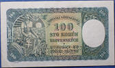 Tchecoslovaquie, Czechoslovakia 100 korun Czechoslovakia, Tchecoslovaquie, billet de 1945, spécimen, timbre, P.21S SPL à NEUF -