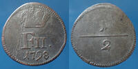 Allemagne, Deutschland, Wuerttemberg, Wurttemberg 1/2 kreuzer Wurttemberg, friedrich II 1798, AKS.16 TB+ -