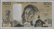 Billets de la cinquième République 500 Francs Pascal 6.8.1992.F., Q.388 / 36843, F.71/50 légères manipulations sinon NEUF -