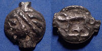 Leuci, Leuques potin LEUQUES, LEUCI à la tête d'indien et au sanglier, 17x20mm, 3,78 grms, DT.227 TTB -