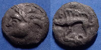 Leuci, Leuques potin LEUQUES, LEUCI à la tête d'indien et au sanglier, 17mm, 3,25 grms, DT.153 Bon TTB -