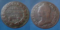 Directoire 5 Centimes dupré AN 8 BB Strasbourg, cinq centimes, Directoire, Gad.126a TB/TB+ -