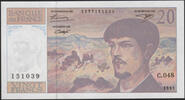 Billets de la cinquième République 20 Francs Debussy 1995, F.66/Ter 1 Neuf -