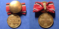 Allemagne, Deutschland, Preussen, Prusse Preussen, Prusse, médaille en boutonnière, Knopf médaille, Rothe Kreuz verdienste, médaille de 19mm, SUP -