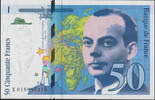 Billets de la cinquième République 50 Francs Saint Exupery 1994, F.73/1C Neuf Rare! -