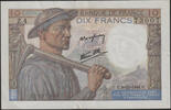 Billets Etat Français 10 Francs Mineur 9.10.1941, billet, F.8/2 SPL -