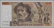Billets de la cinquième République 100 francs Eugène delacroix, billet de 1993, B.223/116484, F.69bis/7 SPL -