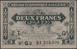 Algerie, Algeria 2 francs Algérie, Algéria, région économique, billet de 1/3/1949, P.102 TTB+ -