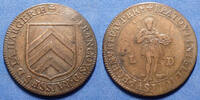 Jeton de Noblesse Jeton de Noblesse, François de Raisse Seigneur de la Hargerie (Douai), Eglise St Jean en Grève, 27mm, 6,05g, F.4234 Var. TTB -