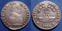 Bolivie, Bolivia, Bolivian 1/2 sol Bolivia, Bolivie, Bolivian, Potosi (sole) 1830 JL, KM.93.2a, 16mm, 1,79g, TTB+ -