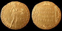 Russie, Russian, Russia Ducat Russia, Russie, Nicholas I d'or 1849, imitation du ducat des pays bas, KM.83.2, 20,5mm, 3,46g, SUP - Gold -
