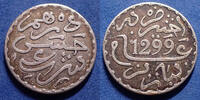 Maroc, Morocco 1 dirham Morocco, Maroc, Hassan Ie 1299 (1881) Paris, Lec.115, 17mm, 2,83g TTB -