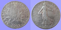 France 2 Francs 1902 semeuse de roty, gad.532 TB+ -