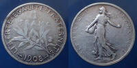 France 1 Franc 1908, semeuse de Roty, G.467 TB+ -