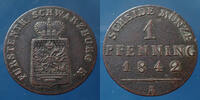 1 pfennig  Allemagne, Deutschland, Schwarzburg Rudolstadt Schwarzburg Rudolstadt  1842, AKS 18 Bon TTB ss
