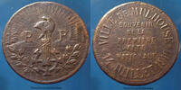Mulhouse Jeton Mulhouse, Alsace, Mulhausen im Elsass Médaille, souvenir de la 1ère fête Nationale, 1919, 30mm, TB à TTB -