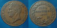 Monaco Monaco, Honoré V, cinq centimes 1837 MC, KM.95.2a TTB -