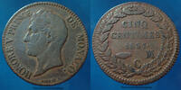 Monaco Monaco, Honoré V, cinq centimes 1837 MC, KM.95.2a TB+ -
