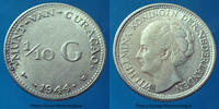 Netherland Curacao, Pays Bas Curacao gulden Netherland Curacao, Pays Bas Curacao, Wilhelmina, 1/10 de 1944 D, KM 48 P.SUP -