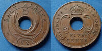 British Ost Afrika British Ost-Afrika, five cents 1922, KM 18 SUP -