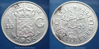 Indes Hollandaise, Netherland India gulden Netherlands India, Indes Hollandaises, 1/10 de 1938, KM 318 petites tâches à nettoyer, SUP à FDC -