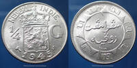 Indes Hollandaise, Netherland India gulden Netherlands India, Indes Hollandaises, 1/4 de 1945 S, KM 319 SUP à FDC -
