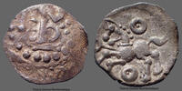 Aedui, Eduens denier Aedui, Eduens à la tête casquée stylisée, cheval à gauche, DT 3190, 16mm, 1,80g, TTB/SUP Rare! -