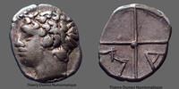 Marseille / Massalia obole Massalia, Marseille vers 200-121 avant JC, tête d'Apollon, croix MA, LT 580 var., 8-10mm, 0,56g, P.SUP -