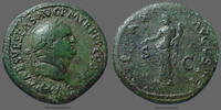 Roman Empire sestertius Vespasianus, Vespasien Roma en 71, PAX AUGUSTI SC, RIC II 1-243, 33mm, 26,65g, lissage, patine légèrement brillante, TTB+ -