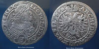 Schlesien Breslau, Silésie, RDR 3 kreuzer RDR, Schlesien, Breslau, Silésie, Léopold I 1665 SH, Herinek 1532, 1,55g, TTB -