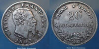 Italie, Italia, Italiane 20 centesimi Italia, Italie, Vittorio Emanuele II 1863 Milan, KM.13.1 TTB+ -
