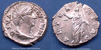 Roman Empire denarius Faustina sénior, Faustine mère posthume Rome après 141, AETERNITAS, RIC 348, 18mm, 3,34g, Q.FDC -