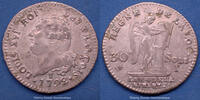 30 sols  Constitution Louis XVI  1792 I Limoges, G.39, 29mm, 9,50g, patine grise, bon TTB+ ss+