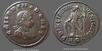 Roman Empire nummus Crispus Aquiléa en 317, PRINCIPIA IVVENTVTIS, RIC 9, 21mm, 2,77g, P.SUP -