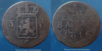 Netherland India Batavia 1 duit Netherlands Niederlande Pays Bas India Batavia / 5 1/16e gulden 1816 KM.76a TB+ -