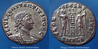 Roman Empire nummus Constantius II, Constance II Alexandrie en 333-335, Gloria Exercitus, RIC 60, 17mm, 2,22g, SUP+ Argenture! -