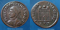 Roman Empire nummus Constantius II, Constance II Ticinum en 326, Providentiae Caess, RIC 201 R3!, 19mm, 3,15g, SUP à FDC -