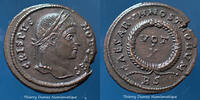 Roman Empire nummus Crispus Roma en 321, Caesarum Nostrorum vot x, RIC 240, 19mm, 4,06g, SUP+ Flan épais! -